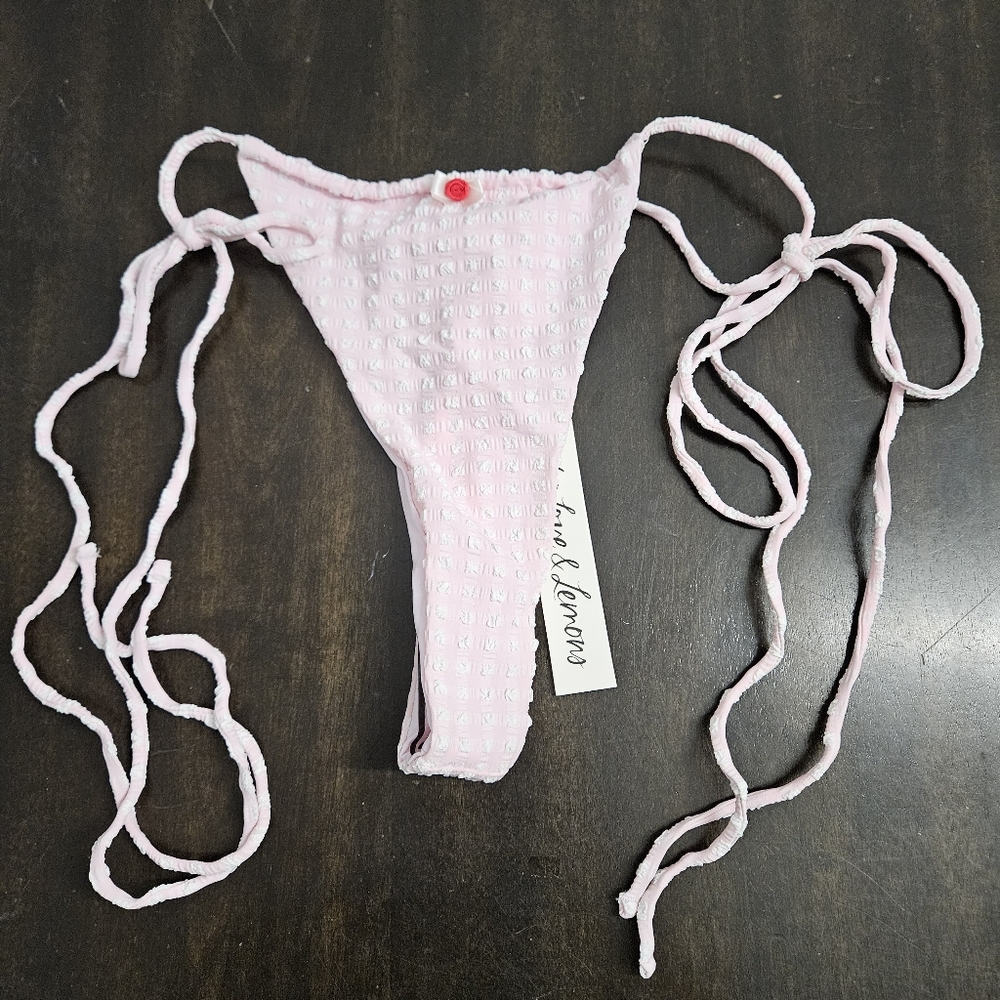 NWT For love and lemons pink bikini bottom XL new